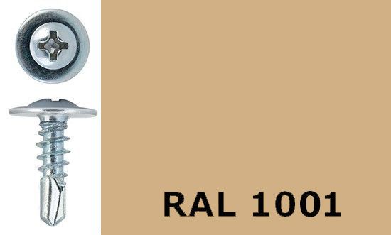 Саморез-клоп с буром 4,2х19 окрашенный, RAL 1001 (бежевый) - фото